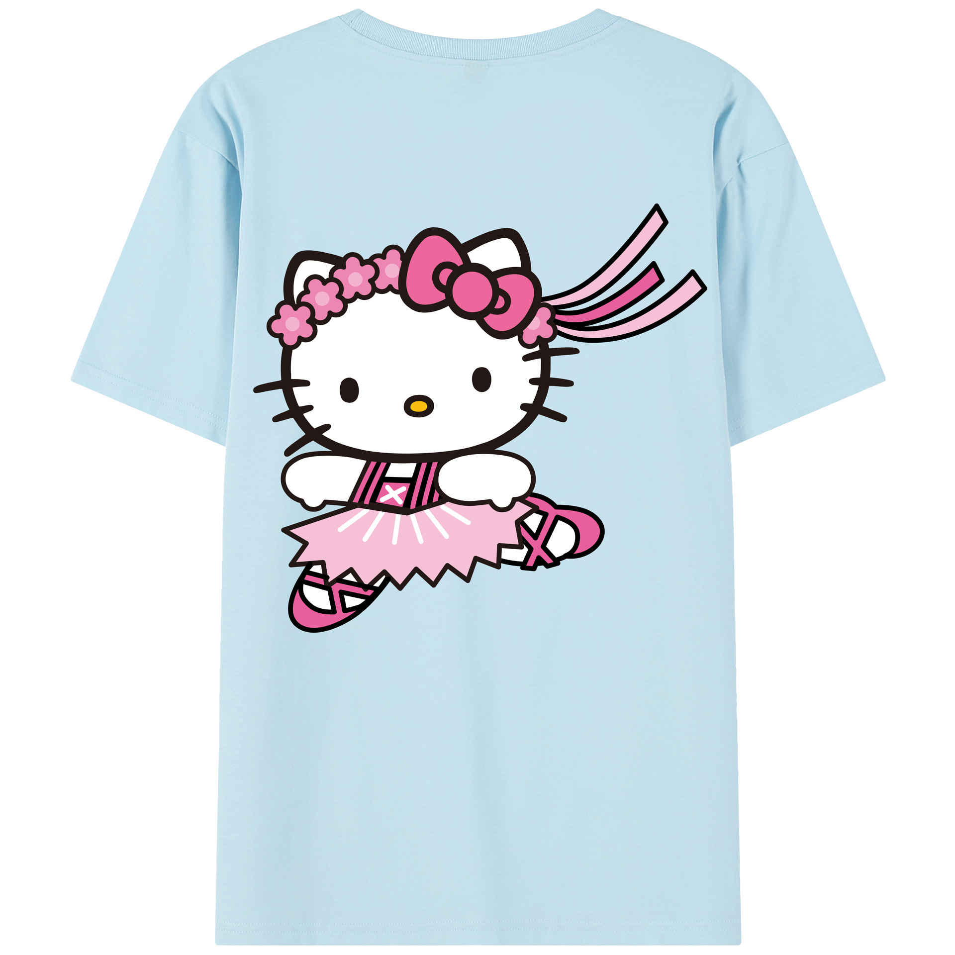 （画像用） Hello Kitty ハローキティ 綿100％半袖Tシャツ（背面プリント）